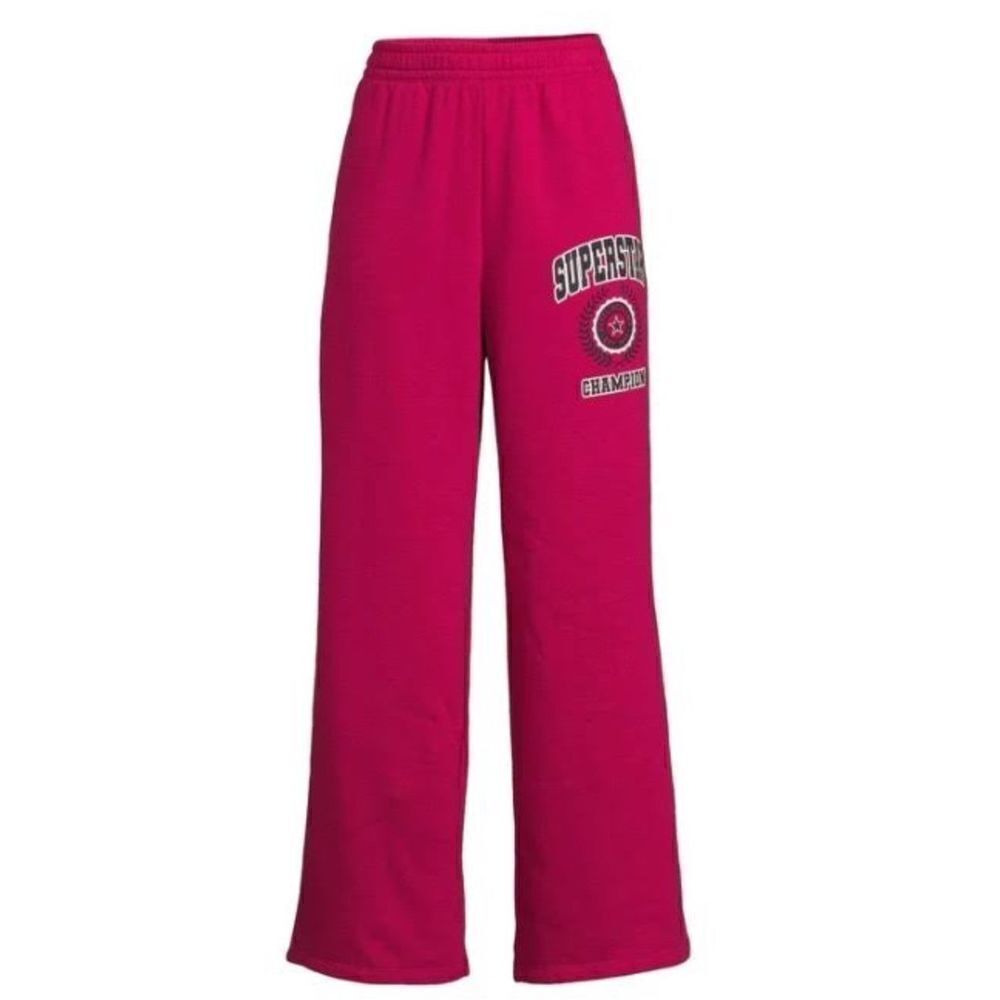 Juniors Superstar Champion Rose Sangria Wide Leg Fleece Pants XL